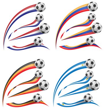  bayrak beyaz futbol topu ayarla  