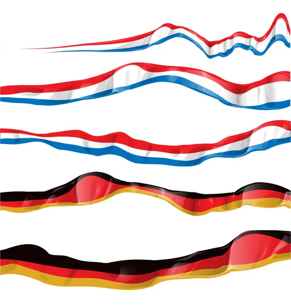 Francia e Germania bandiera impostata — Vettoriale Stock