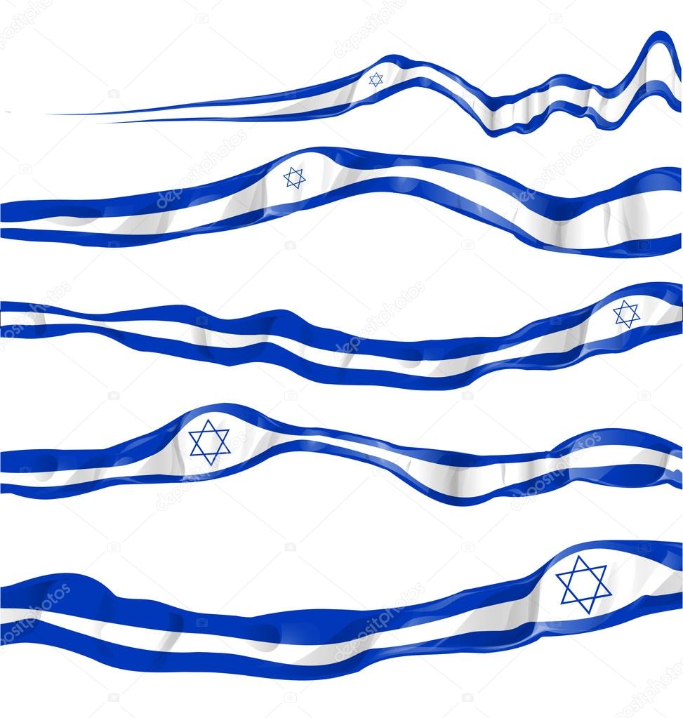 Israel flag set on white background