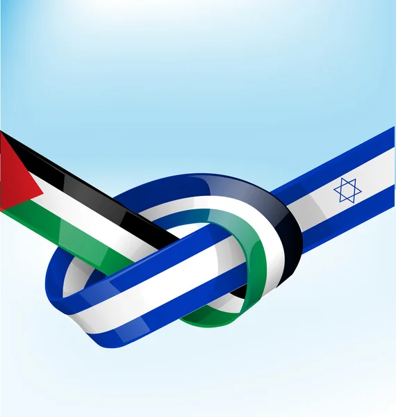 Palestine und israel ribbon flag — Stockvektor