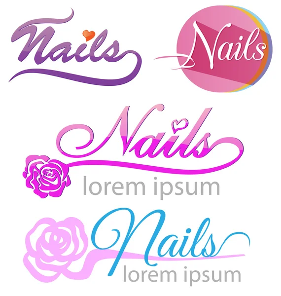 Nails saloon symbol set — Stock Vector