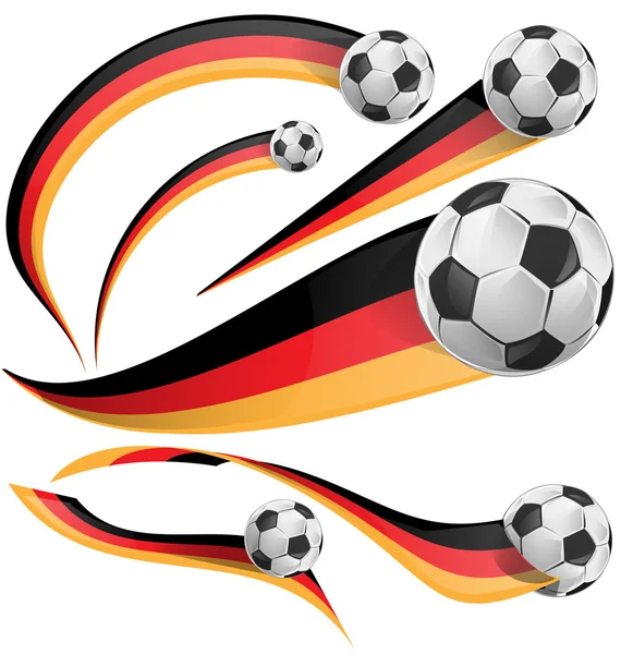 Německo vlajka s fotbalovým míčem — Stockový vektor