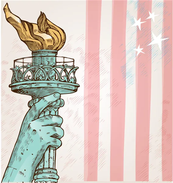 Statue of liberty with torch — Stock Vector