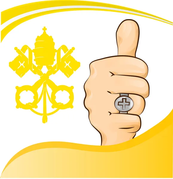 Pope thumb-up symbol — Stock Vector