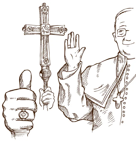 Papież ręcznie rysować elementu — Wektor stockowy