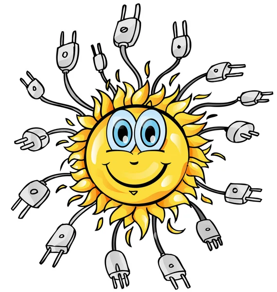 Plung ile güneş karikatür — Stok Vektör