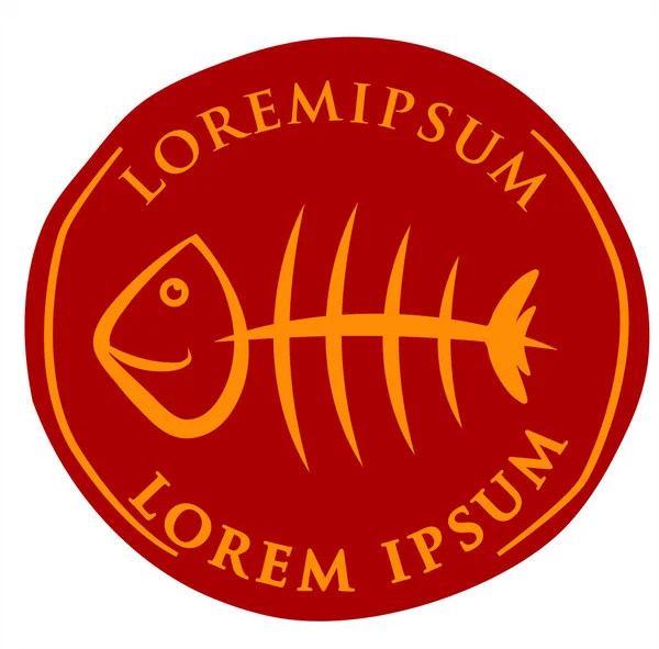 Seafood Fish Icon Logo Symbol Circle Vector — Wektor stockowy