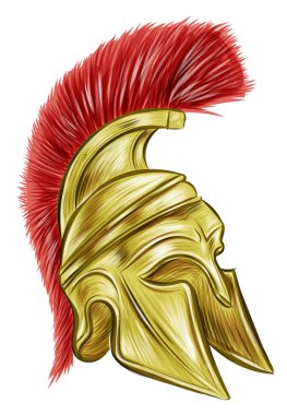 An illustration of a  gladiator helmet clipart