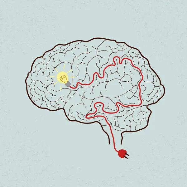 Lightbulb Brain Idea for Ideas or Inspiration — Stock Vector