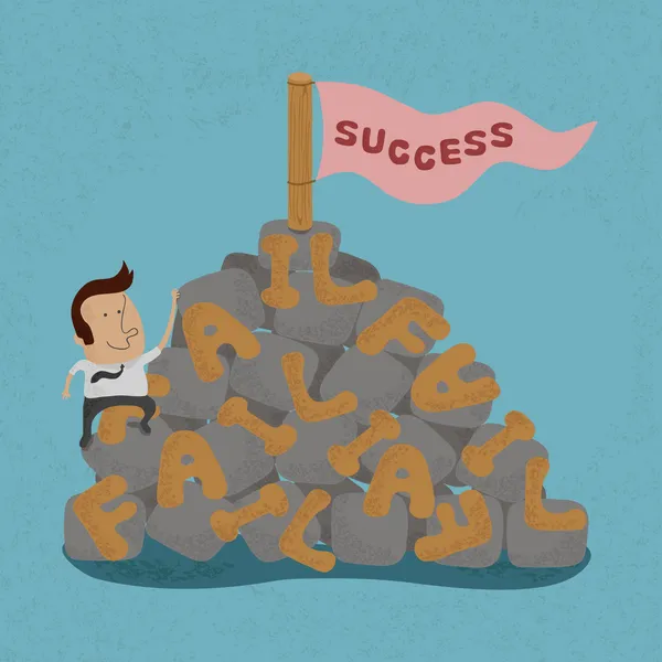 Başarısızlık hareket işadamı başarı için gitmek simgeleyen — Stok Vektör