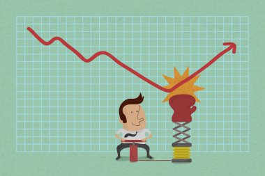 büyüyen grafik iş işadamı