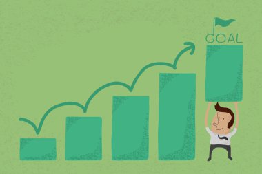büyüyen grafik iş işadamı
