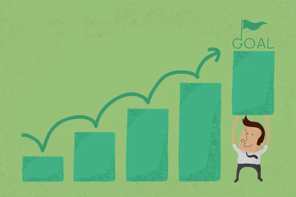 Geschäftsmann mit Wachstumsdiagramm — Stockvektor
