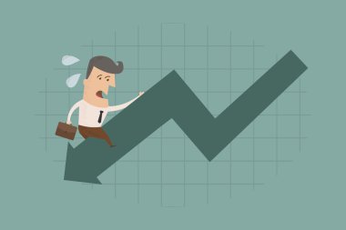 işadamı grafik aşağı, eps10 Vektör formatında