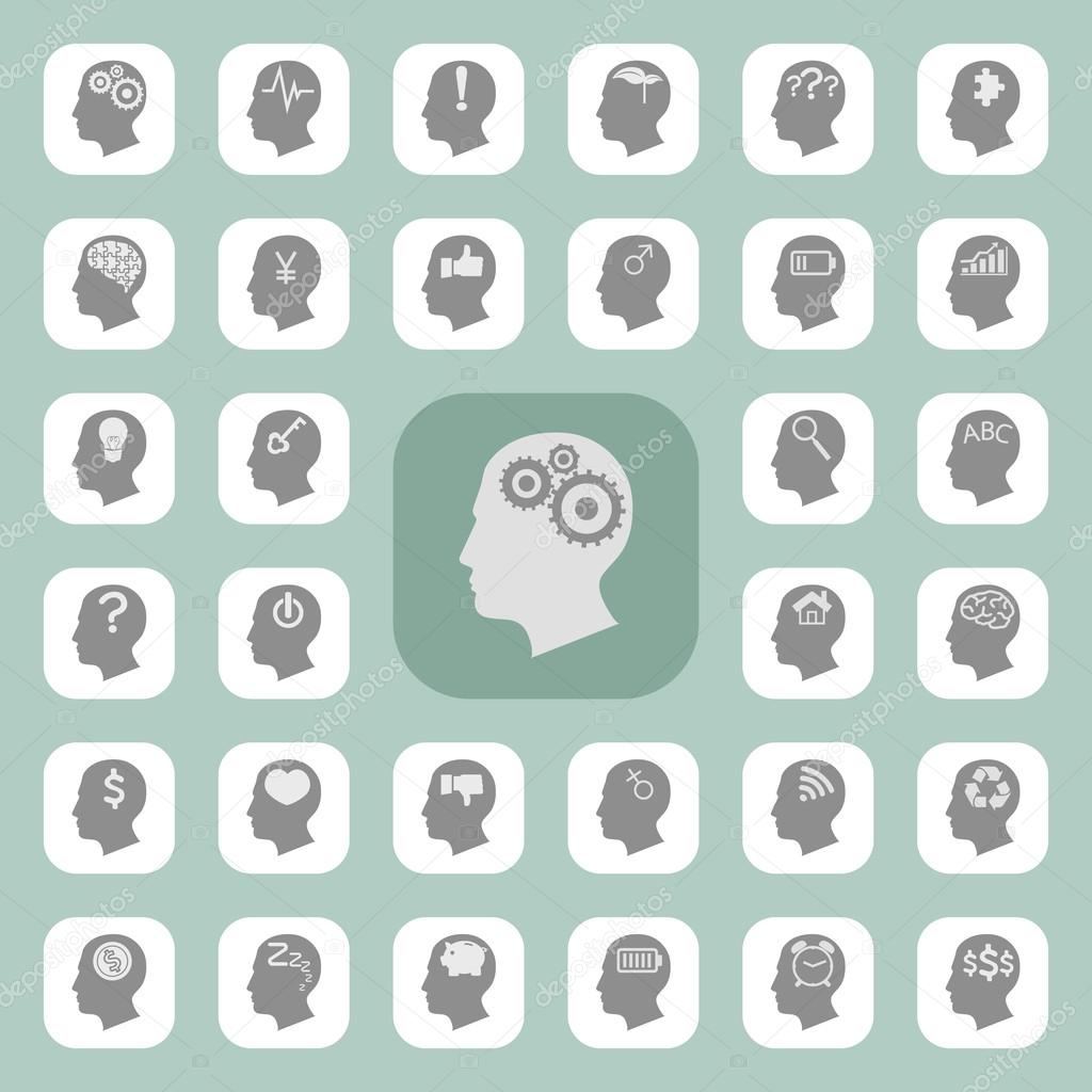 Thinking heads icons , eps10 vector format