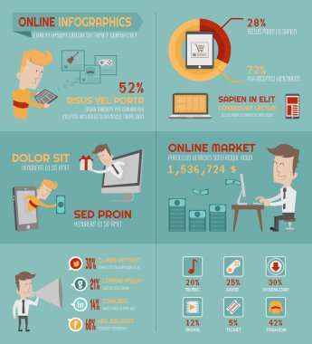 Online alışveriş infographics elemanları