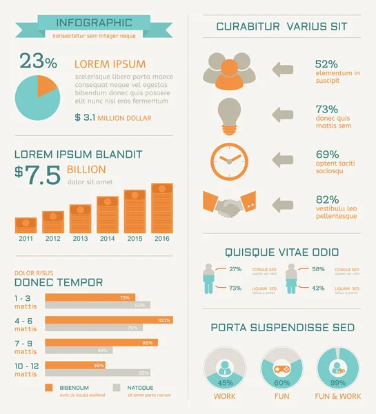 Elementos de infografía empresarial — Vector de stock