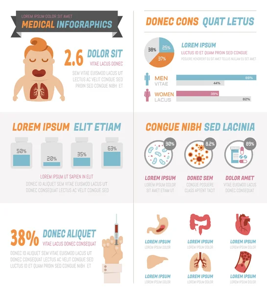 Tıbbi infographics — Stok Vektör
