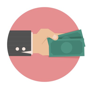 Hand with money clipart