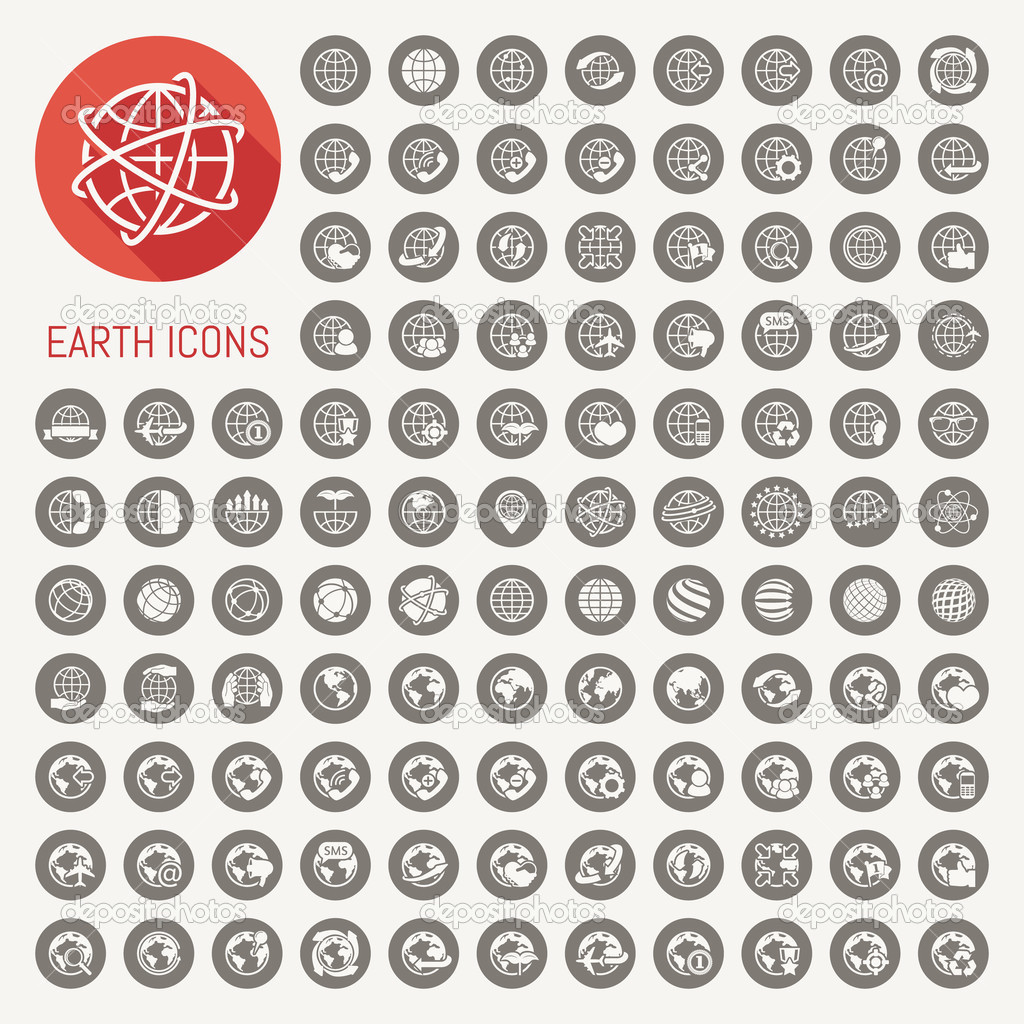 Earth icons set