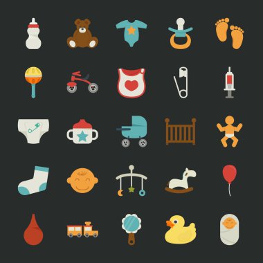 Bebek simgeler siyah arka plan