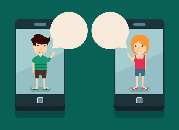 Communication avec smartphone — Image vectorielle