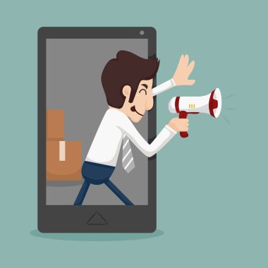 işadamı online alışveriş, e-ticaret kavramı 