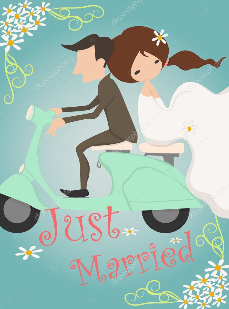 Just married wedding invitation card design