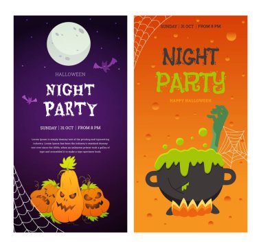 Cadılar Bayramı bayramı için vektör temalı dikey pankartlar