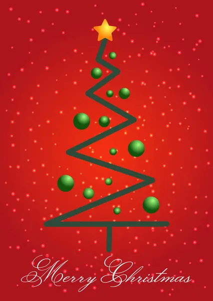 Una Tarjeta Vacaciones Brillante Con Árbol Navidad Abstracto Ilustración Vectorial — Vector de stock