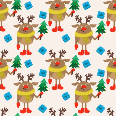 Kusursuz bir Noel geçmişi ve mutlu bir Noel geyiği eşarbı ve Noel ağacı..