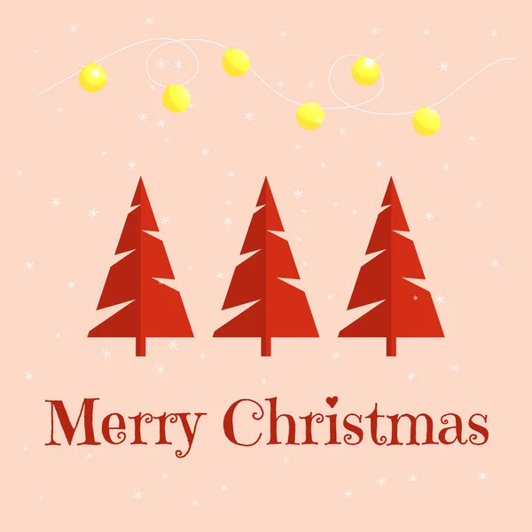 Tarjeta Navidad Minimalista Con Árboles Navidad Ilustración Vectorial — Vector de stock