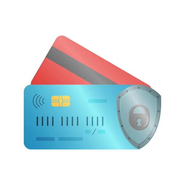 Pagamento Seguro Por Cartão Proteção Segurança — Vetor de Stock