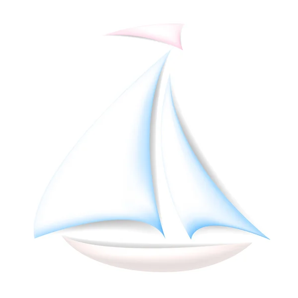 Isolerade båt med skuggor — Stock vektor
