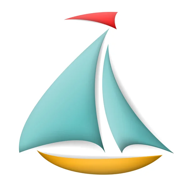 Ícone de barco isolado colorido — Vetor de Stock