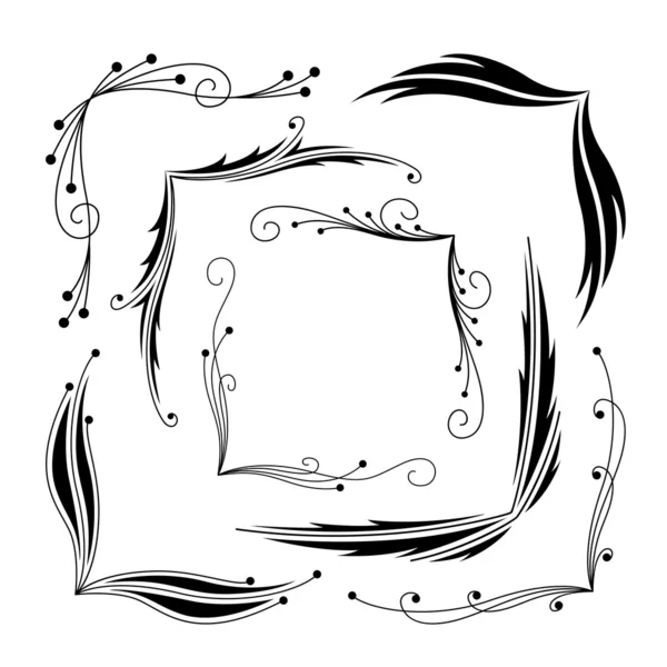 Dekoratif grafik köşeler kümesi