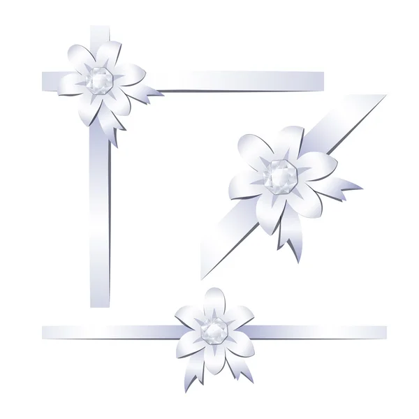 Rubans avec des fleurs précieuses — Image vectorielle
