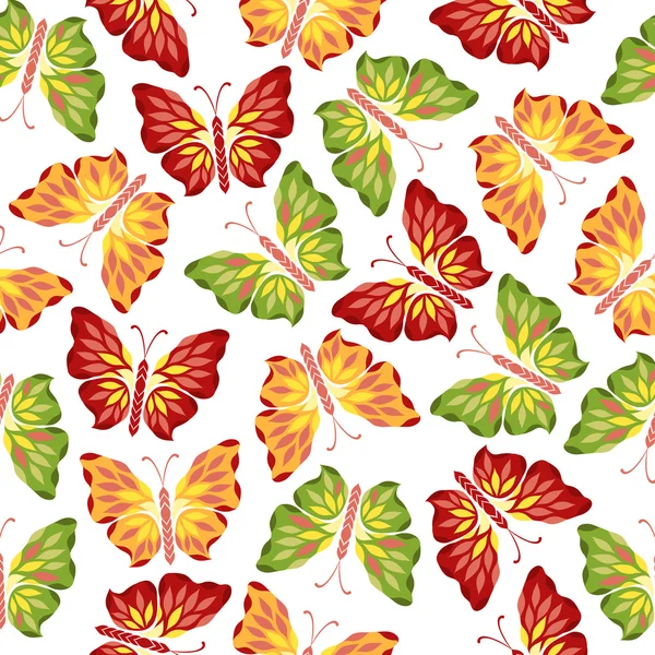 Padrão sem costura com borboletas decorativas —  Vetores de Stock