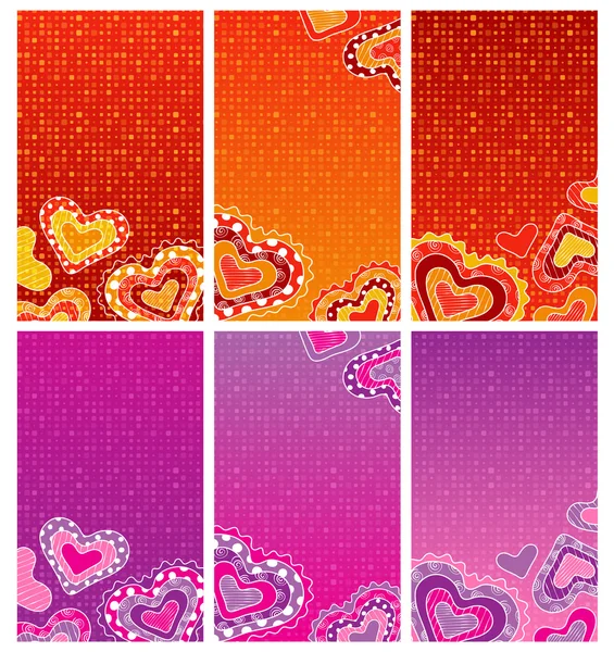 Decorative banners with hearts — Stock Vector