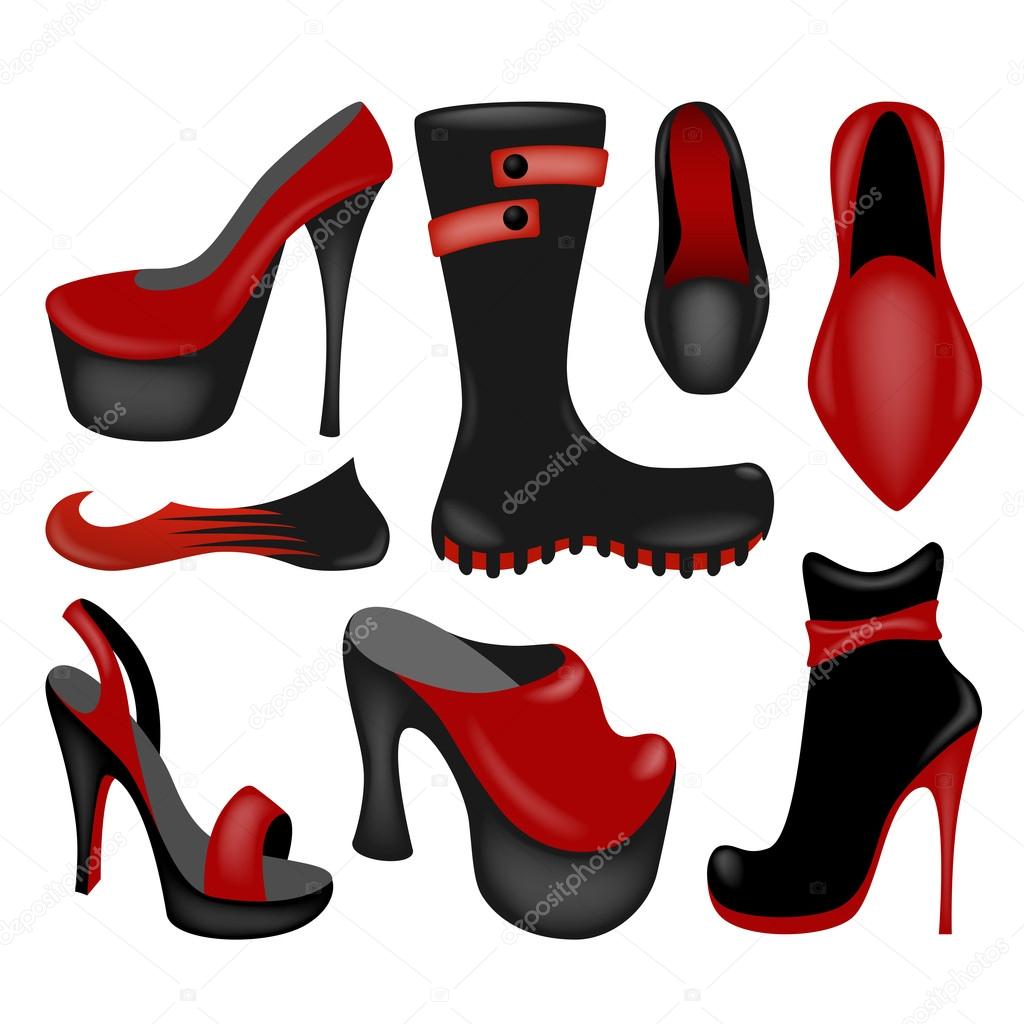 Fashionable footwear icons
