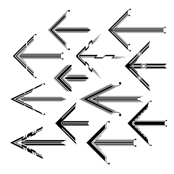 Zestaw graficzny wzór strzałki — Wektor stockowy