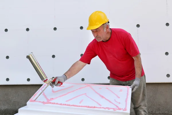 Baustelle, Styropordämmung — Stockfoto