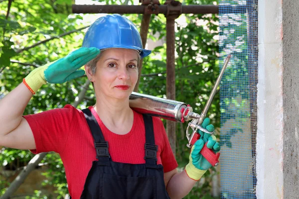 Construction site, styrofoam insulation — Stock Photo, Image