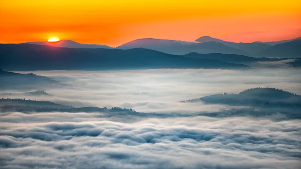 Best Mountain Sunrise Carpathian Mountains Gorgany Ukraine — Stock Photo, Image