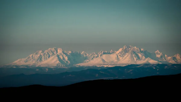 Inversion Température Dans Les Montagnes Les Tatras Vues Parc National — Photo