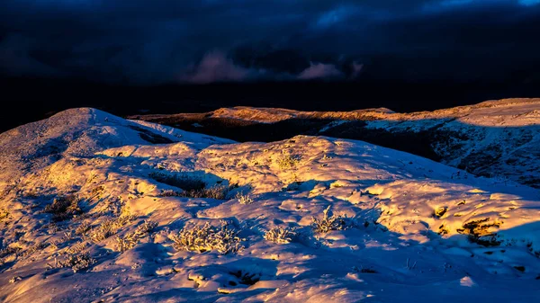 Stunning Winter View Mountains Bieszczady National Park Carpathians Poland — Stock Photo, Image