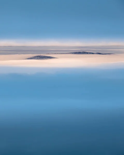 Misty Winter Morning Mountains Bieszczady National Park Carpathians Poland — Stockfoto