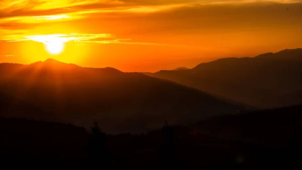 Карпаты Украина Удивительный Восход Солнца Горах Полонины Боршава — стоковое фото