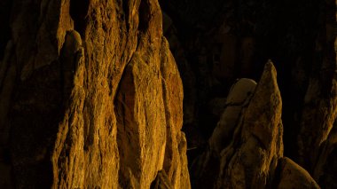 Kapadokya, Anadolu, Türkiye. Goreme Ulusal Parkı. Kapadokya 'da eşsiz bir jeolojik oluşum.