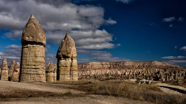 Cappadocia Anatólia Törökország Goreme Nemzeti Park Egyedülálló Geológiai Képződmények Cappadociában — Stock Fotó